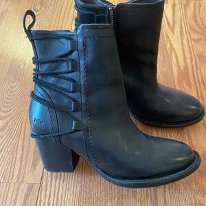 Mark Nason Los Angeles Black Leather Ankle Boots
